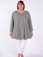 Cotton Swing Top - V Neck 20520 LONG SLEEVE, Tops & Shirts, Pure Plus Clothing, Lagenlook Clothing, Plus Size Fashion, Over 50 Fashion